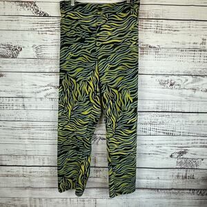 BP Nordstrom's Neon Black Animal Print Straight Leg Bold Print Pants Stretch 3X